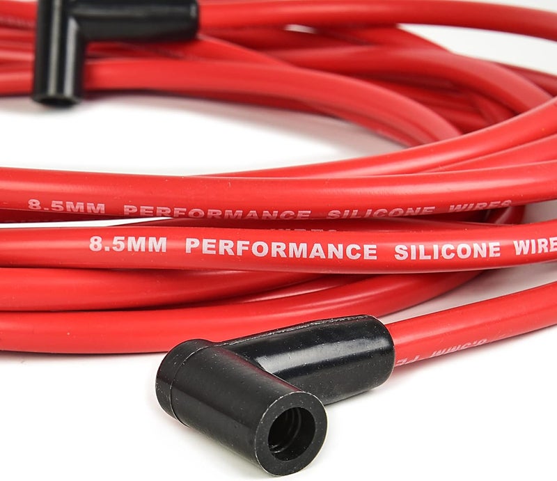 RLP Universal Spark Plug Wire Set - 8.5mm Red High Performance - Compatible with Chevy GM SBC BBC Engines Small Block 305 307 327 350 Big Block 427 454 502 and More with HEI Distributor - Image 4